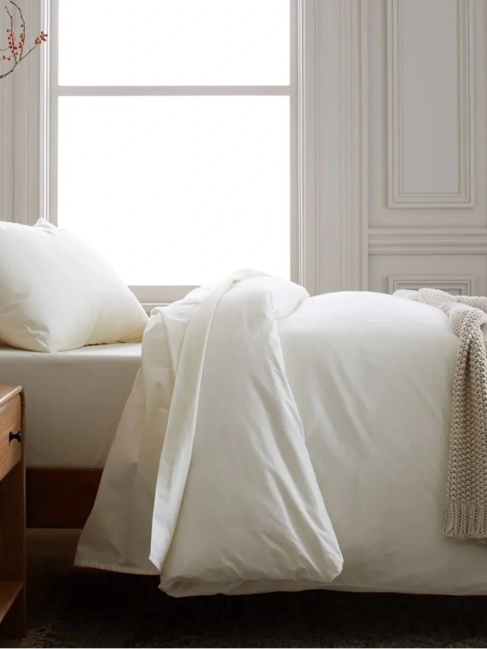 NEW Quince Organic Brushed Cotton Duvet Cover, King/Cal King (Ivory)